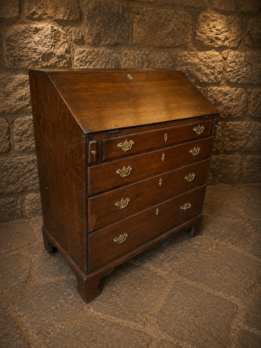 Antique Georgian Oak Bureau Chest c1820–1840