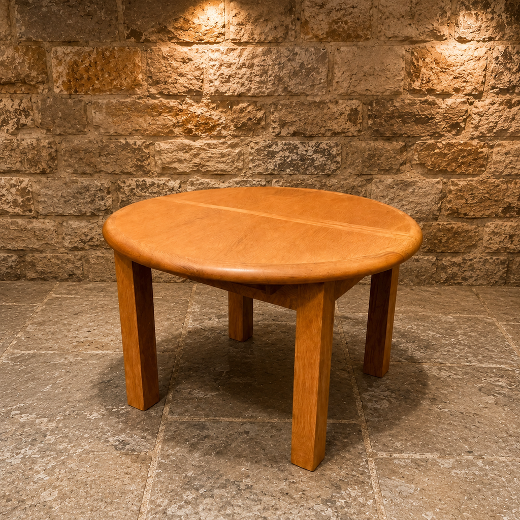 Solid Oak Extending Round Dining Table | Contemporary Butterfly Extension Kitchen Table | Modern Oak Dining Table