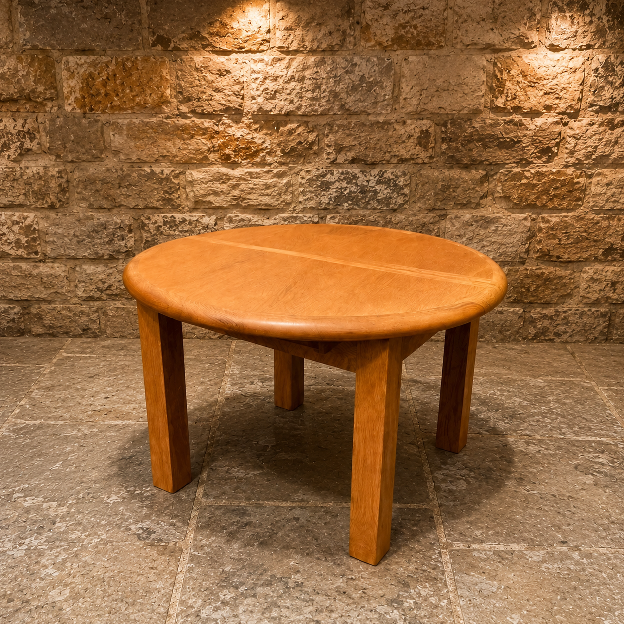 Solid Oak Extending Round Dining Table | Contemporary Butterfly Extension Kitchen Table | Modern Oak Dining Table
