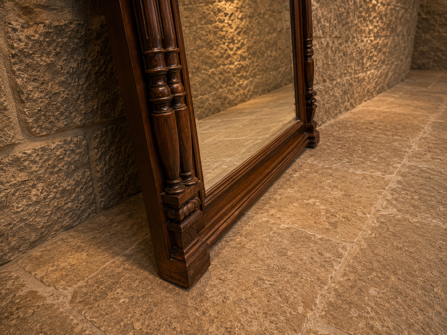 Victorian Mahogany Overmantel Mirror | Antique Hall Mirror | Carved Mahogany Fireplace Mirror c.1900