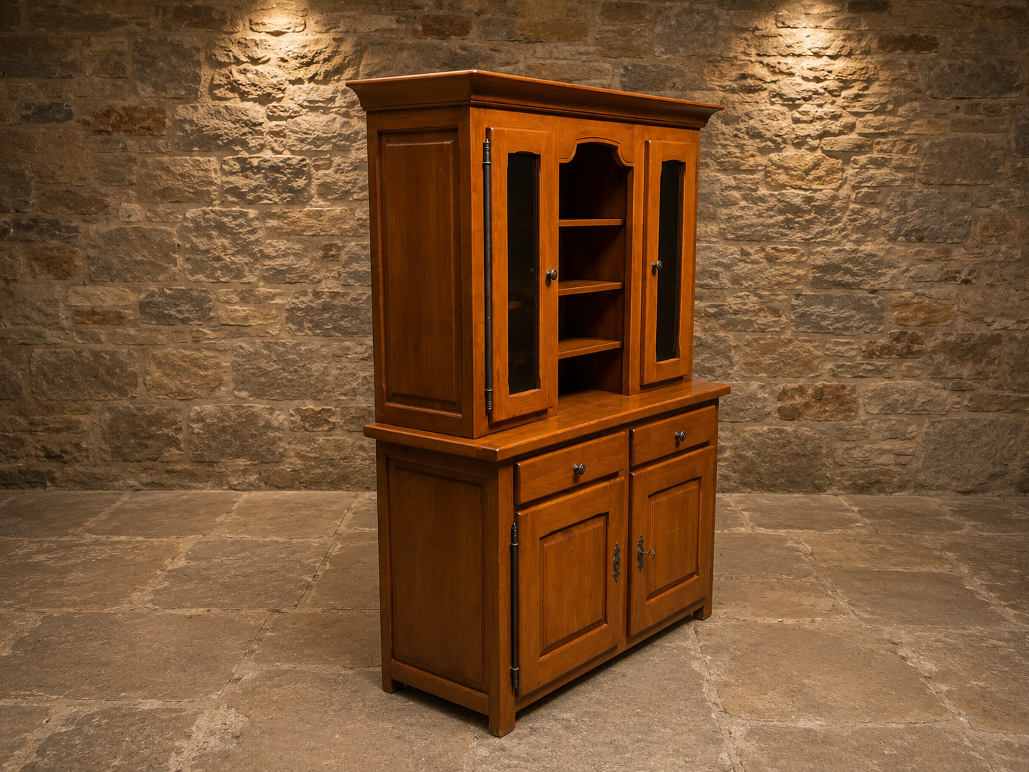 Solid Oak Farmhouse Dresser – Large Country Kitchen Display & Storage Cabinet