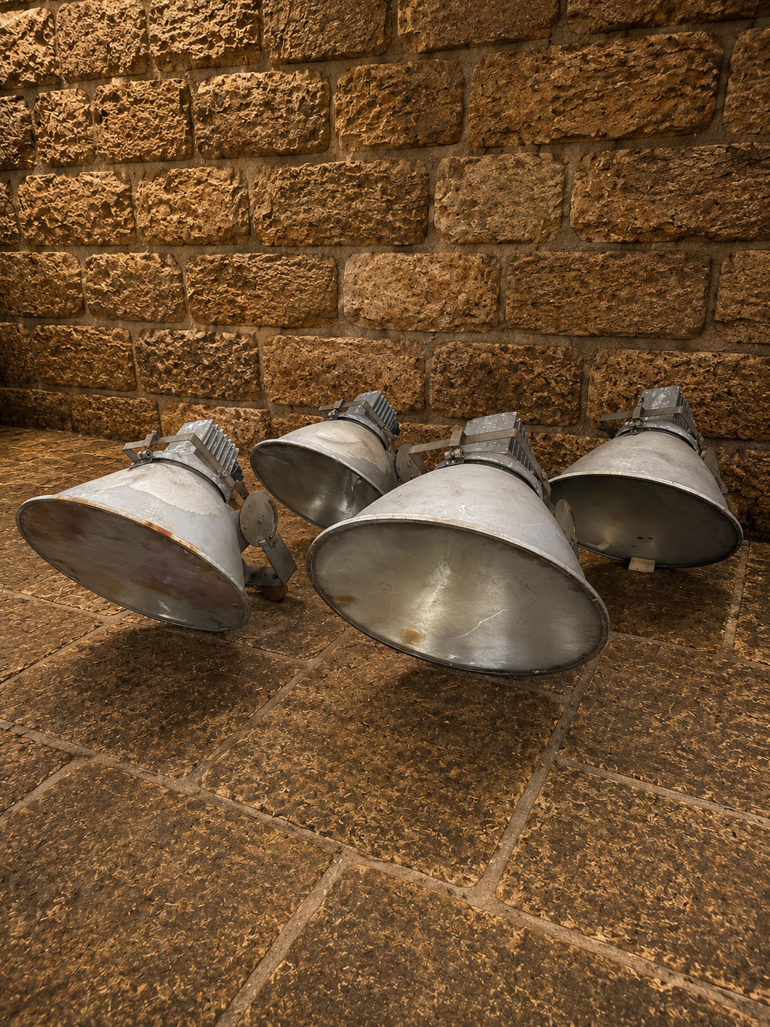 Set of 4 Vintage Industrial Factory Pendant Lights