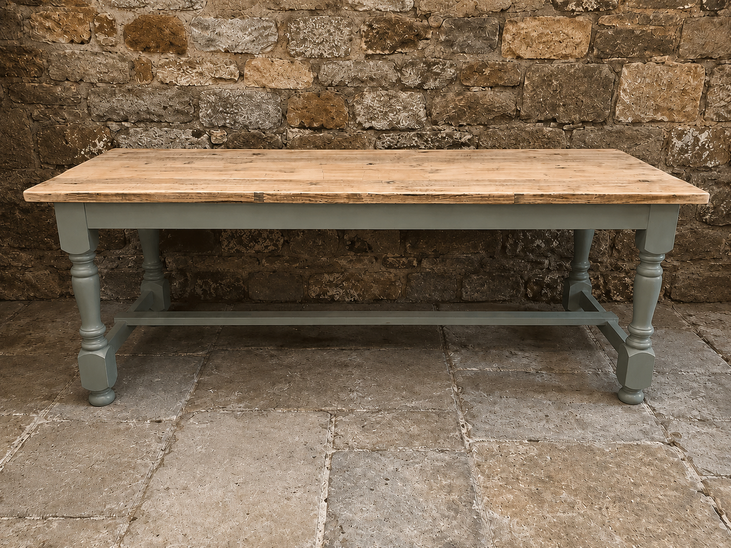 Handmade Bespoke Farmhouse Dining Table | Reclaimed Pine Top | Custom Sizes 4ft–13ft