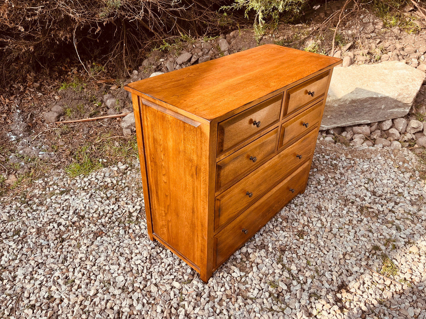 Solid Oak 7 Drawer Chest of Drawers – Traditional Country Style