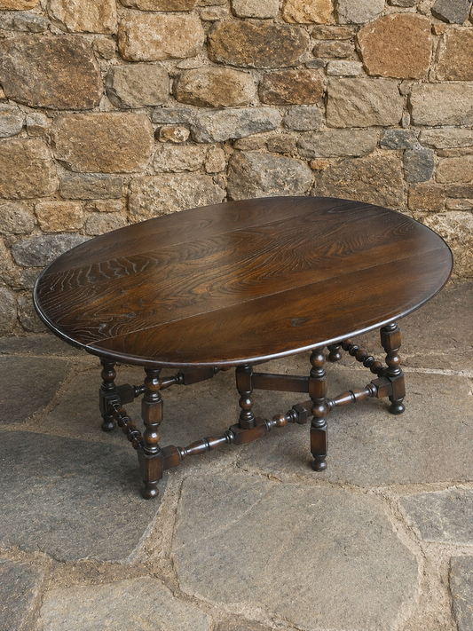 Vintage Jacobean Revival Oak Gateleg Coffee Table