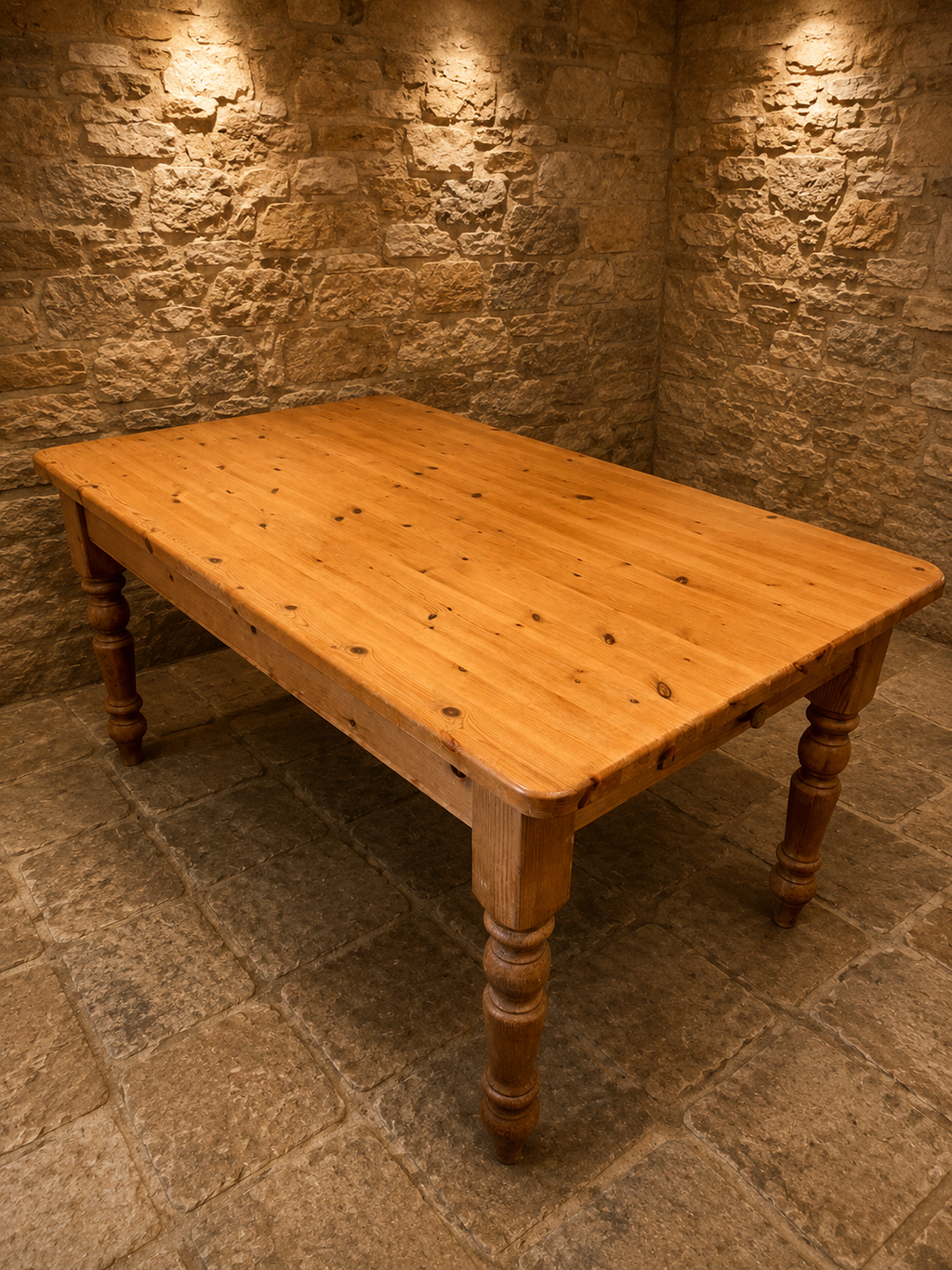 Large Victorian Pitch Pine Farmhouse Dining Table with Drawer | Antique Country Kitchen Table | c.1880–1900