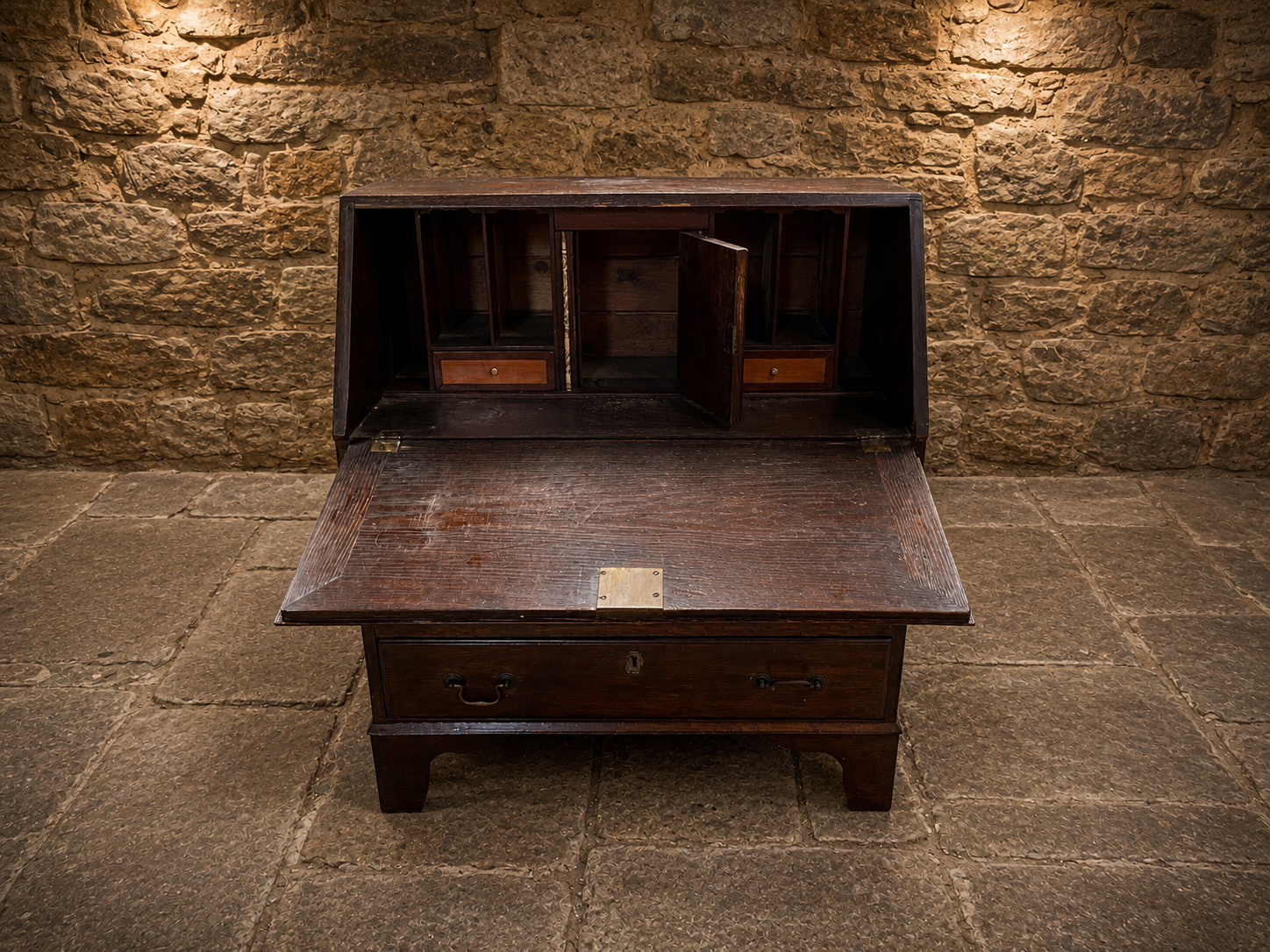 Antique Georgian Oak Bureau | Solid Oak Fall Front Writing Desk | Georgian Bureau Desk | Country House Furniture | Circa 1780–1820