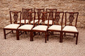 Set of 8 Georgian Style Dining Chairs with 2 Carvers, Vintage Mahogany Chippendale Design (1940s–1960s)
