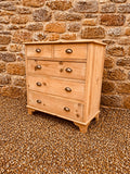 Vintage Rustic Pine Chest of Drawers, Farmhouse Kitchen Storage, Antique Style 2 Over 3 Drawer Chest