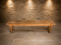 Antique Victorian Farmhouse Pine Bench | English Country Dining & Hall Bench | c.1890–1910