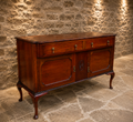 Vintage Georgian Style Mahogany Sideboard – Three Drawer Buffet Cabinet with Cupboard Storage