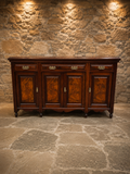 Antique Victorian Mahogany Sideboard with Burr Walnut & Marquetry Inlay