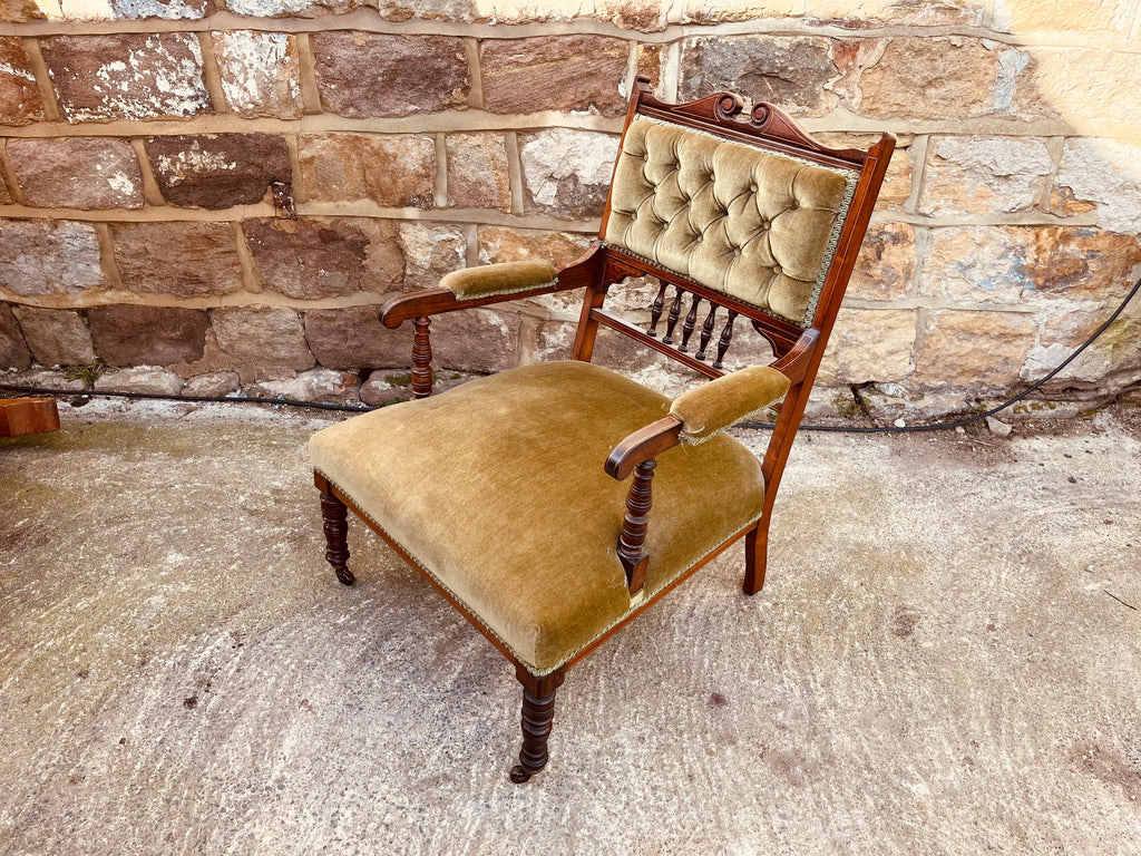 Victorian Mahogany Upholstered Armchair