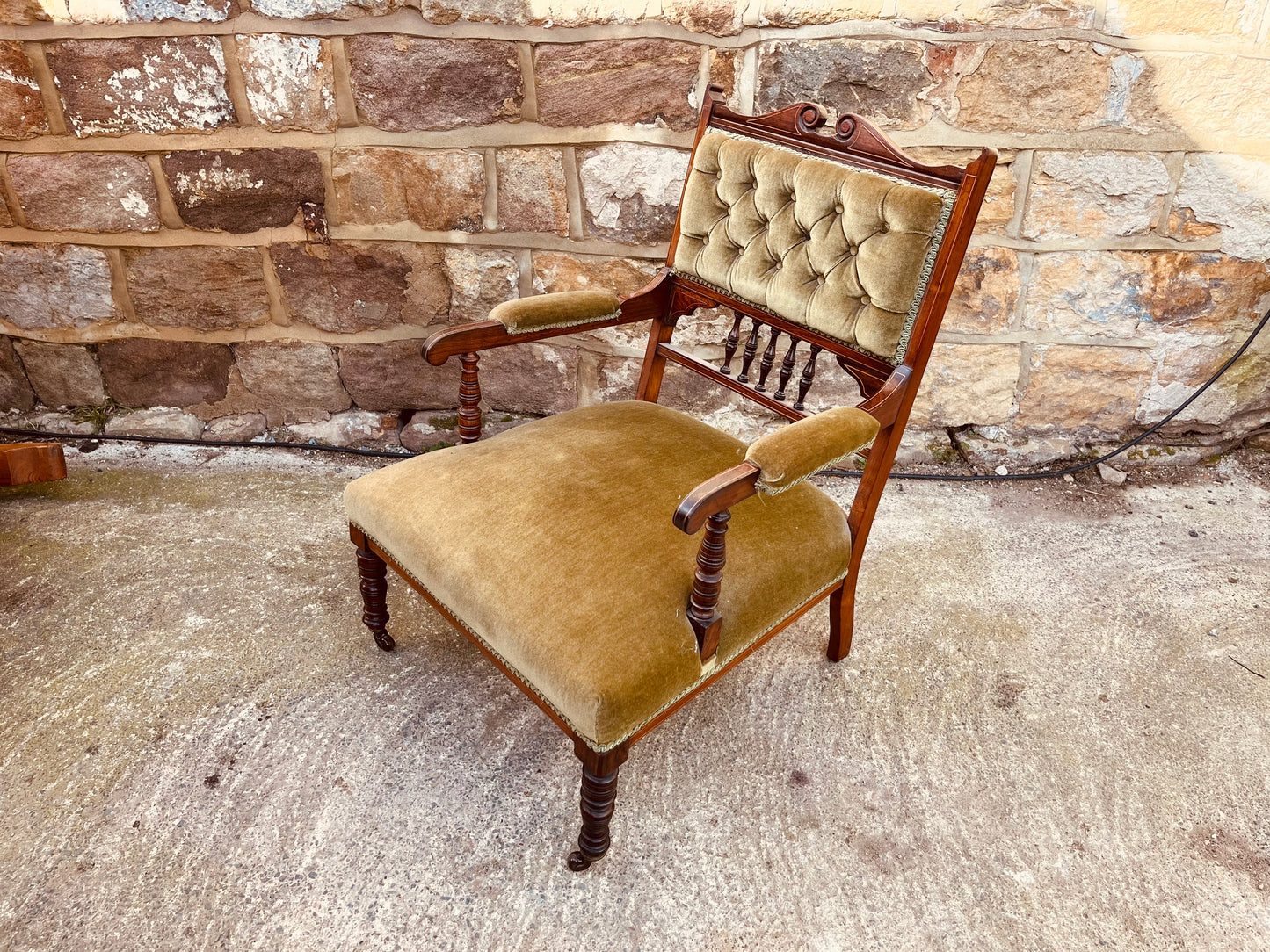 Victorian Mahogany Upholstered Armchair