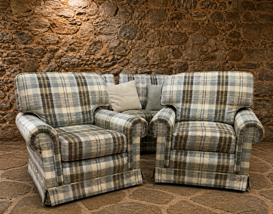 Wesley-Barrell 3 Piece Sofa Suite in Country House Check Fabric
