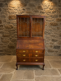 Early 20th Century Walnut Bureau Bookcase with Leaded Glass – Circa 1930