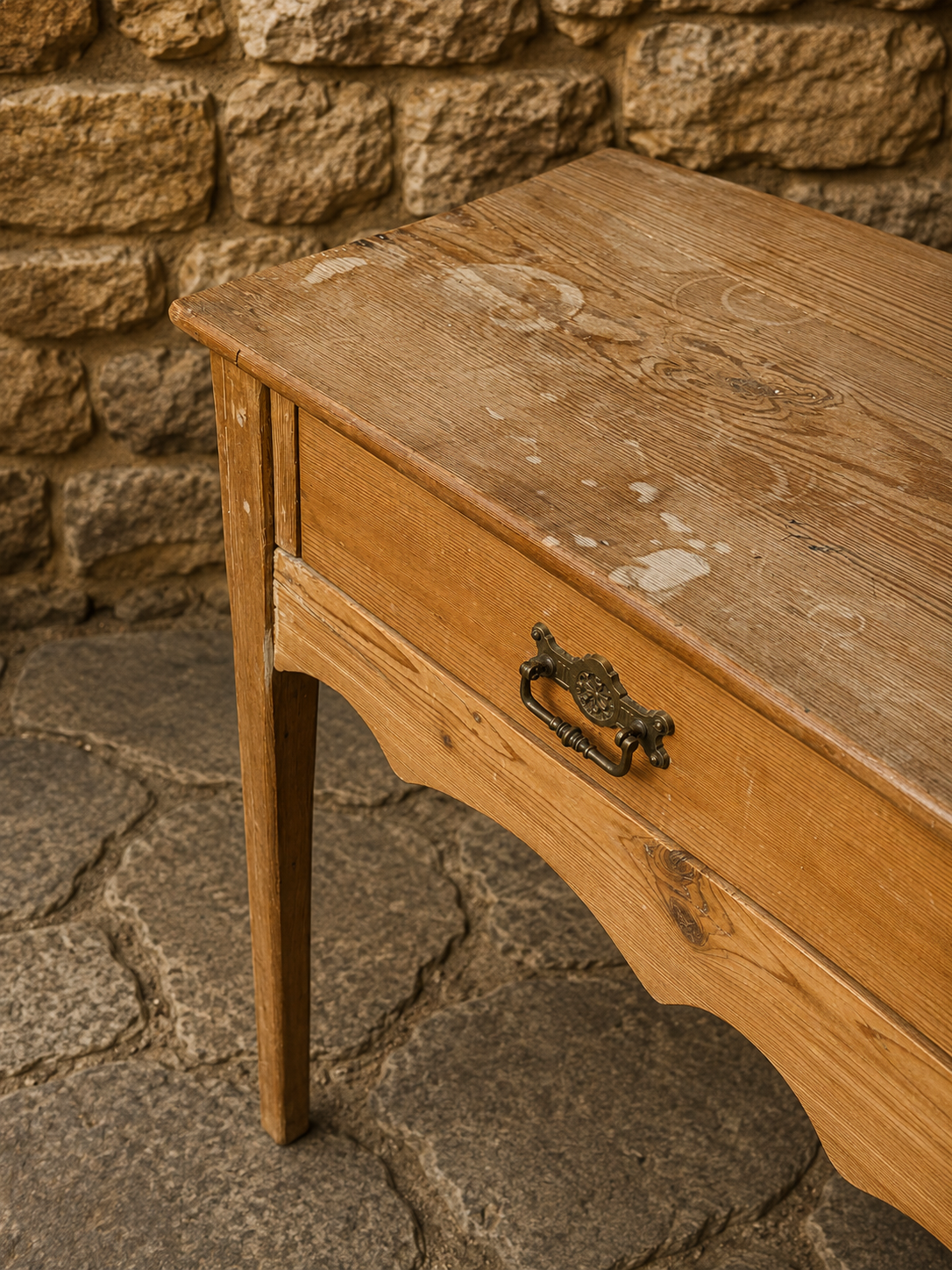 Antique Pine Washstand | Victorian Rustic Country Console Table c.1890–1910