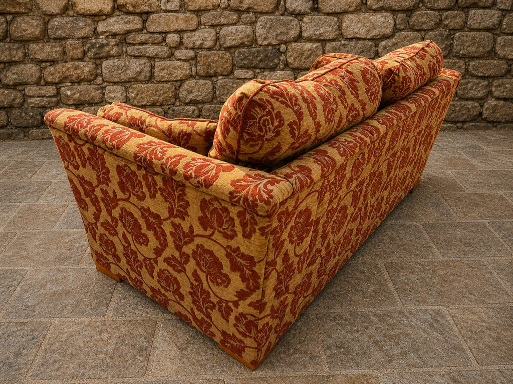 Vintage Patterned Two Seater Sofa – Country House Style Upholstered Couch
