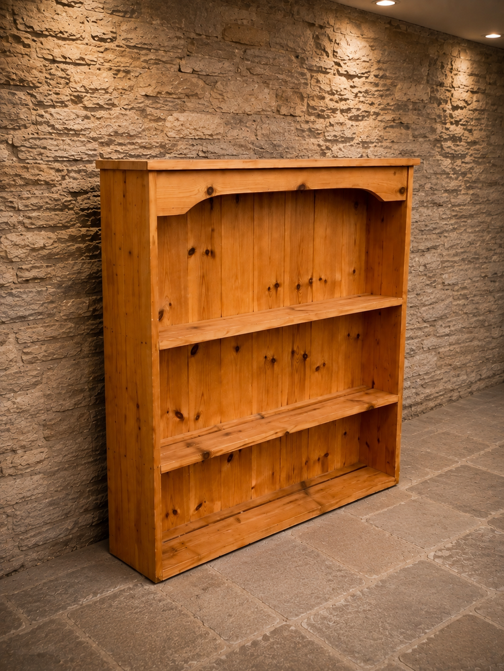 Victorian Pine Open Bookcase | Antique Country Farmhouse Shelving c.1880–1900