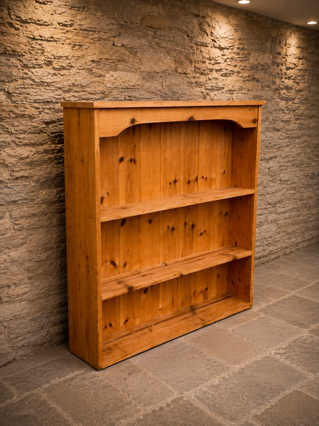 Victorian Pine Open Bookcase | Antique Country Farmhouse Shelving c.1880–1900
