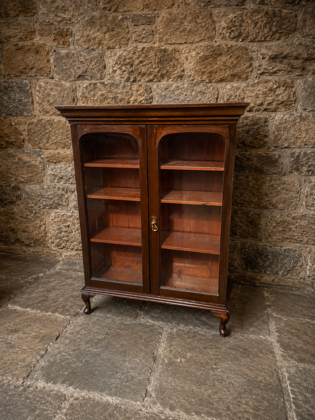 Antique Edwardian Mahogany Glazed Bookcase Display Cabinet | Circa 1900–1915