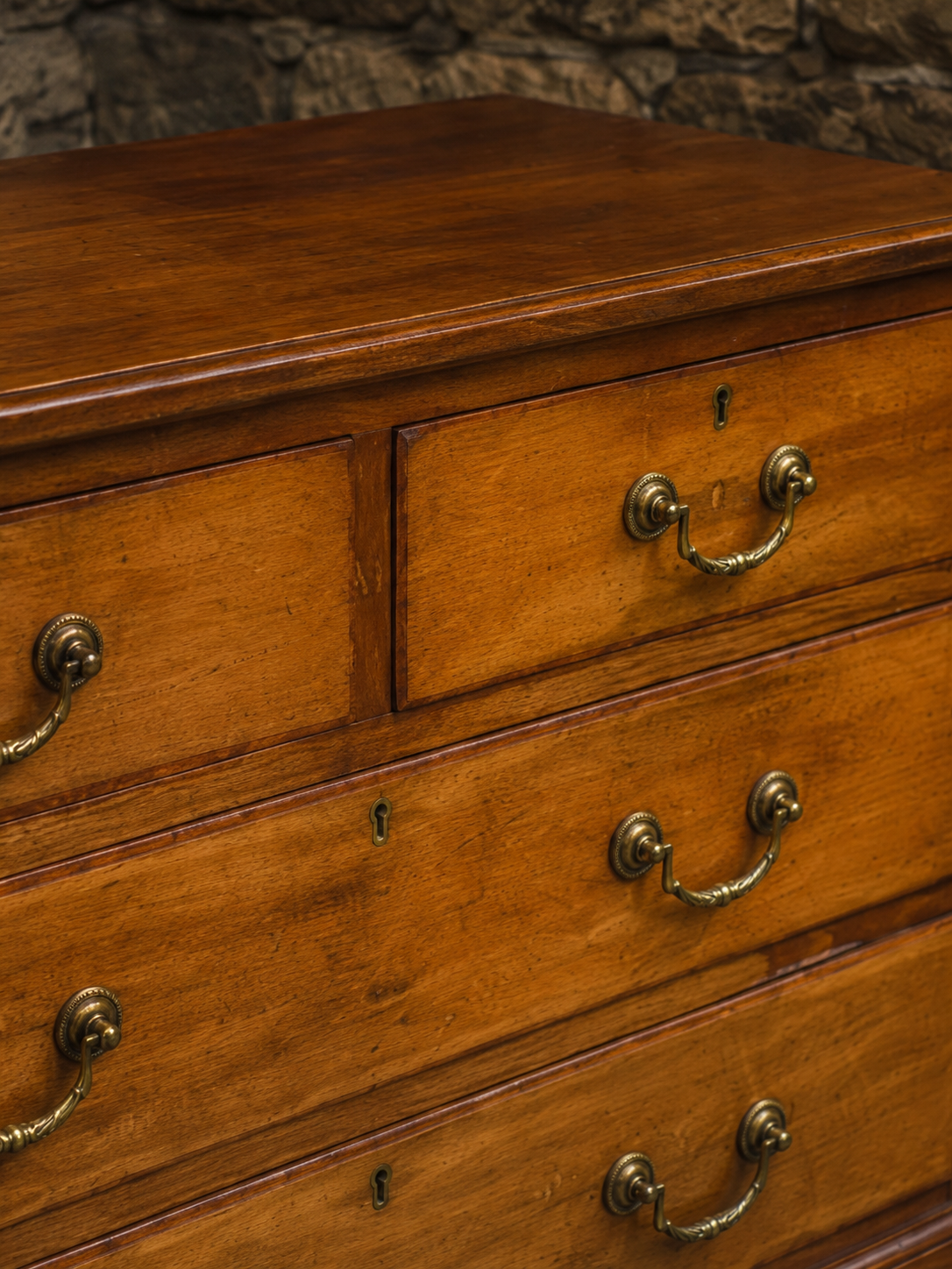 Georgian Style Mahogany Chest of Drawers | Vintage Crossbanded 2 Over 2 Chest