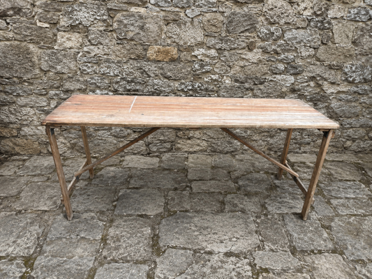 Large Vintage Folding Trestle Table