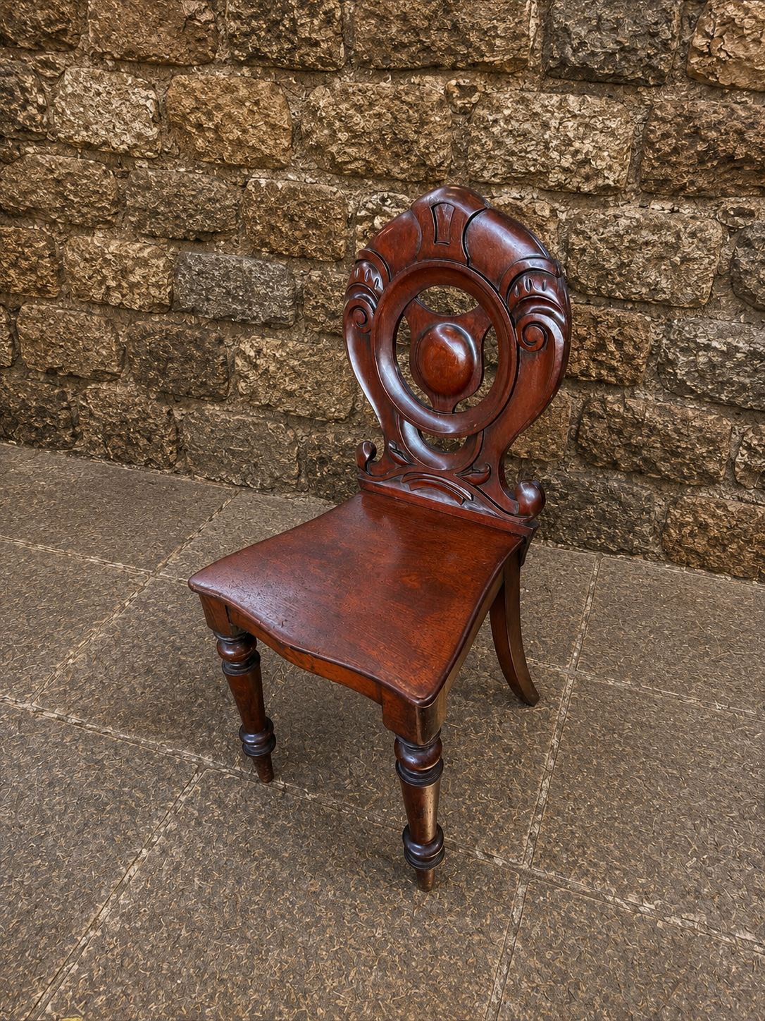 Antique Victorian Mahogany Hall Chair c1860