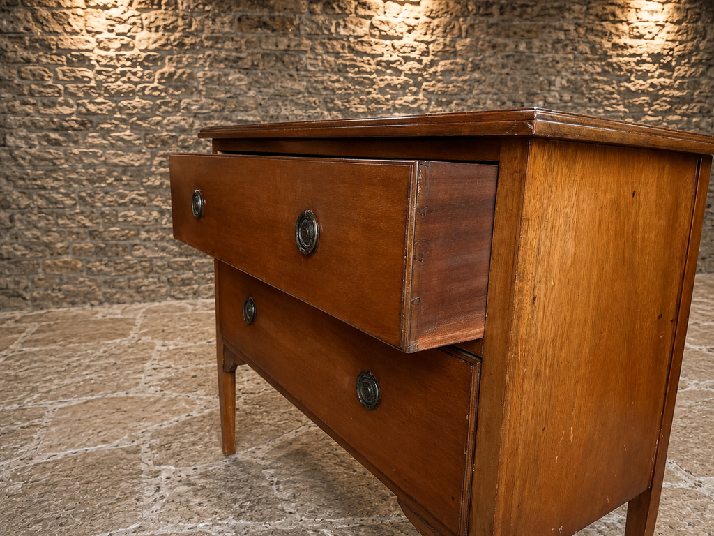 Antique Georgian Mahogany Two Drawer Chest of Drawers | Early 19th Century Bedside Chest | c.1810–1830