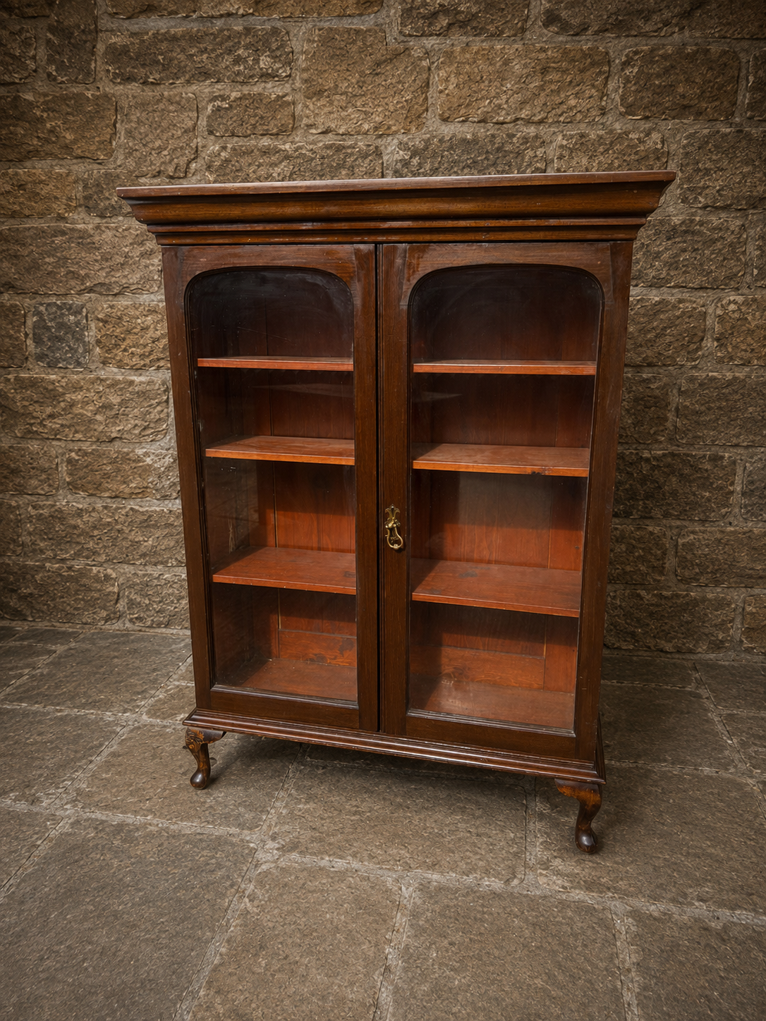 Antique Edwardian Mahogany Glazed Bookcase Display Cabinet | Circa 1900–1915