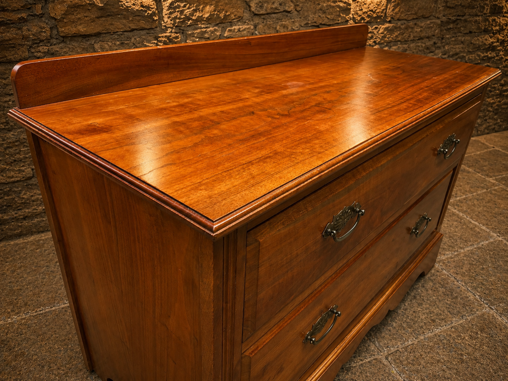 Vintage Solid Wood Two Drawer Chest – Traditional Country House Storage