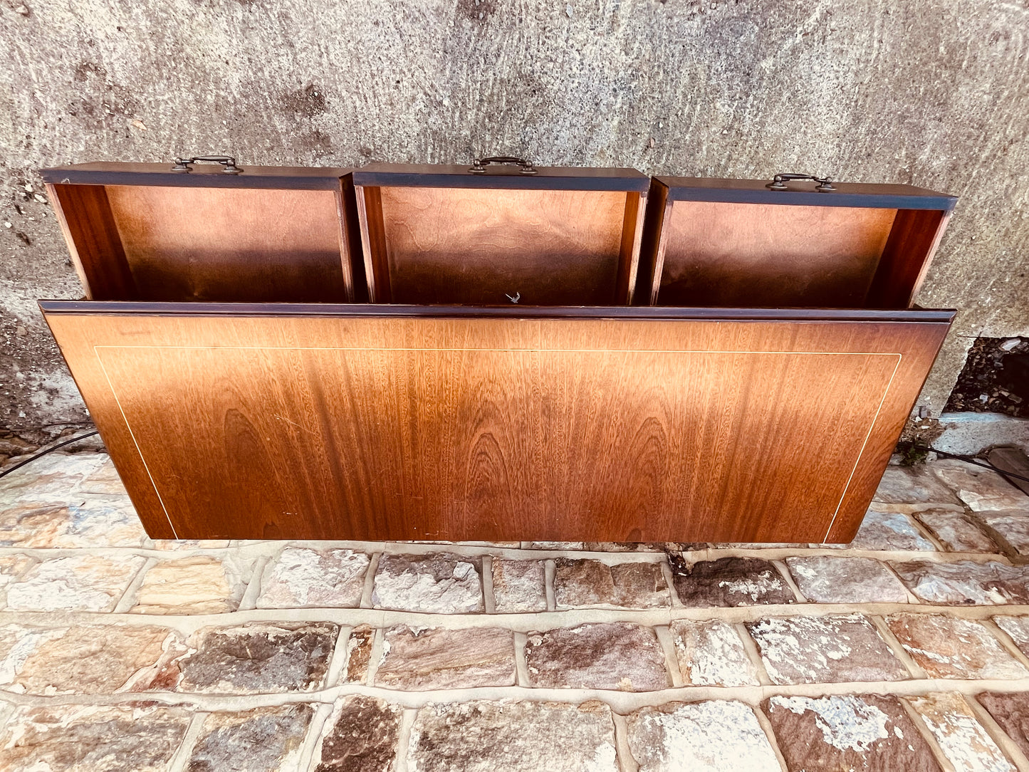 Vintage Mahogany Sideboard with Inlaid Detailing – 3 Drawer, 3 Door Cabinet
