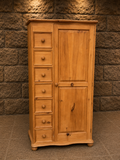Vintage Solid Pine 7 Drawer Wardrobe | Rustic Farmhouse Armoire | Solid Wood Bedroom Storage
