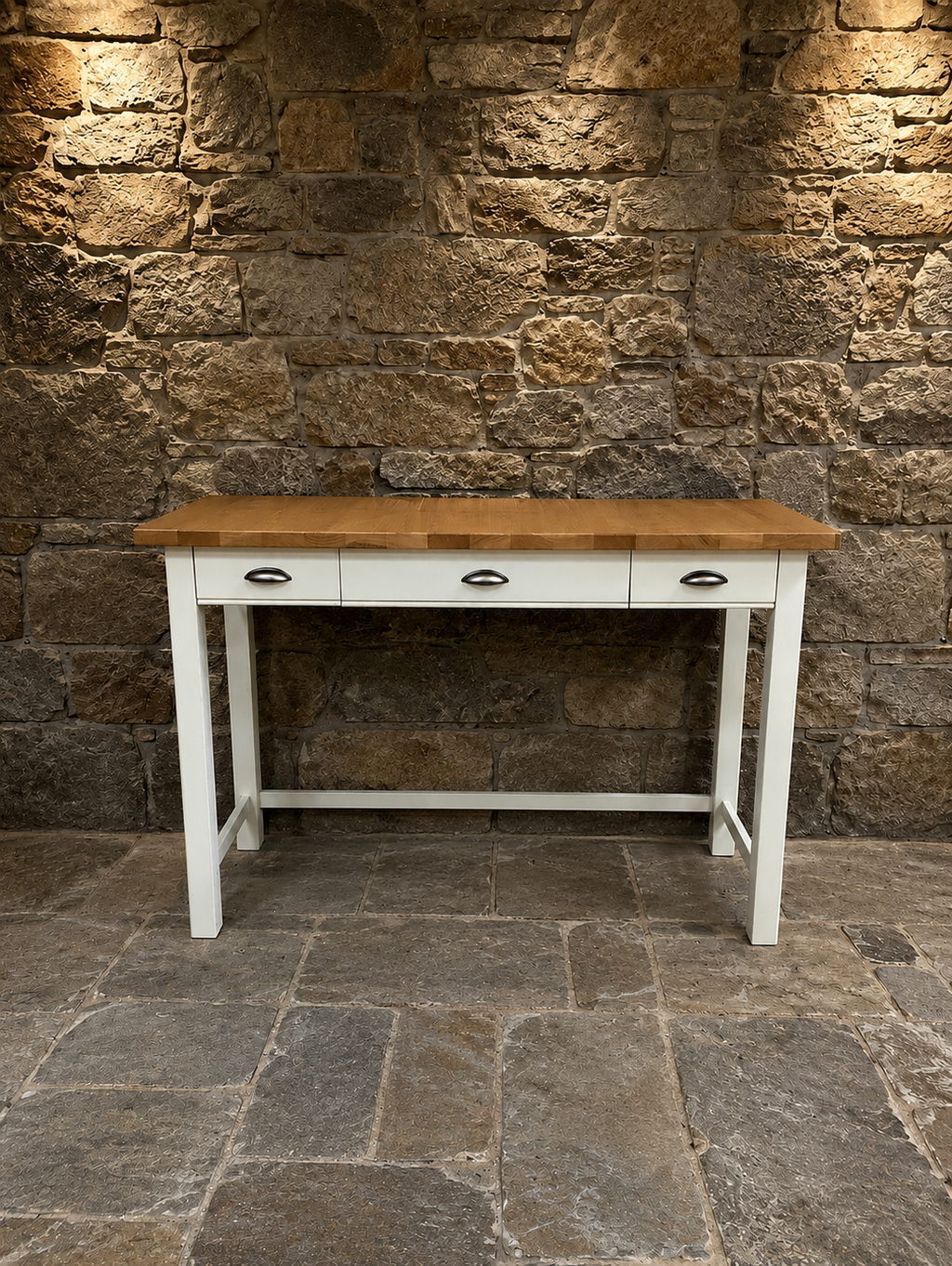 Modern Farmhouse Console Table | Rustic Kitchen Island | Painted Country Console Desk | Butcher Block Style Table