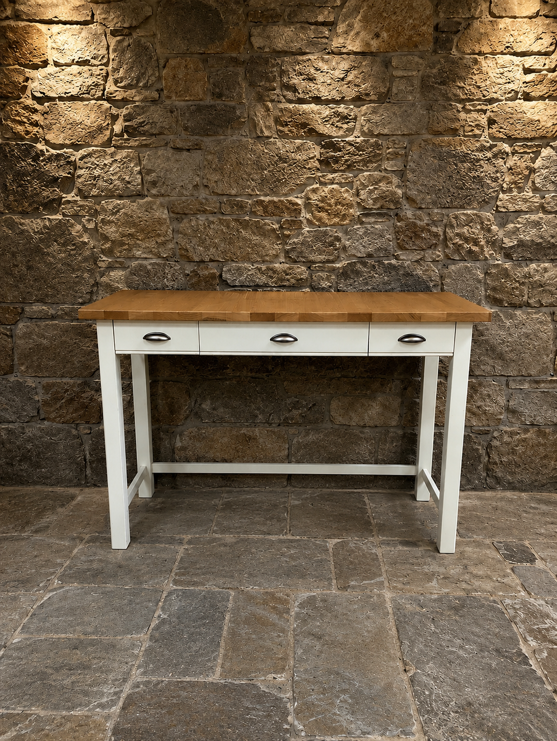 Modern Farmhouse Console Table | Rustic Kitchen Island | Painted Country Console Desk | Butcher Block Style Table