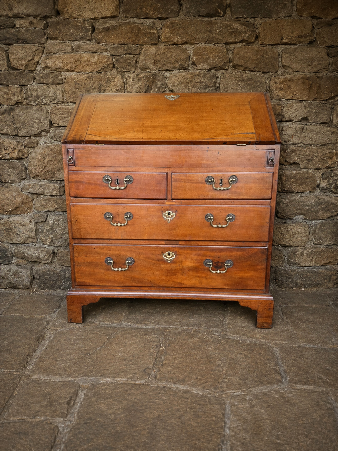 Antique Georgian Revival Walnut Bureau c1930