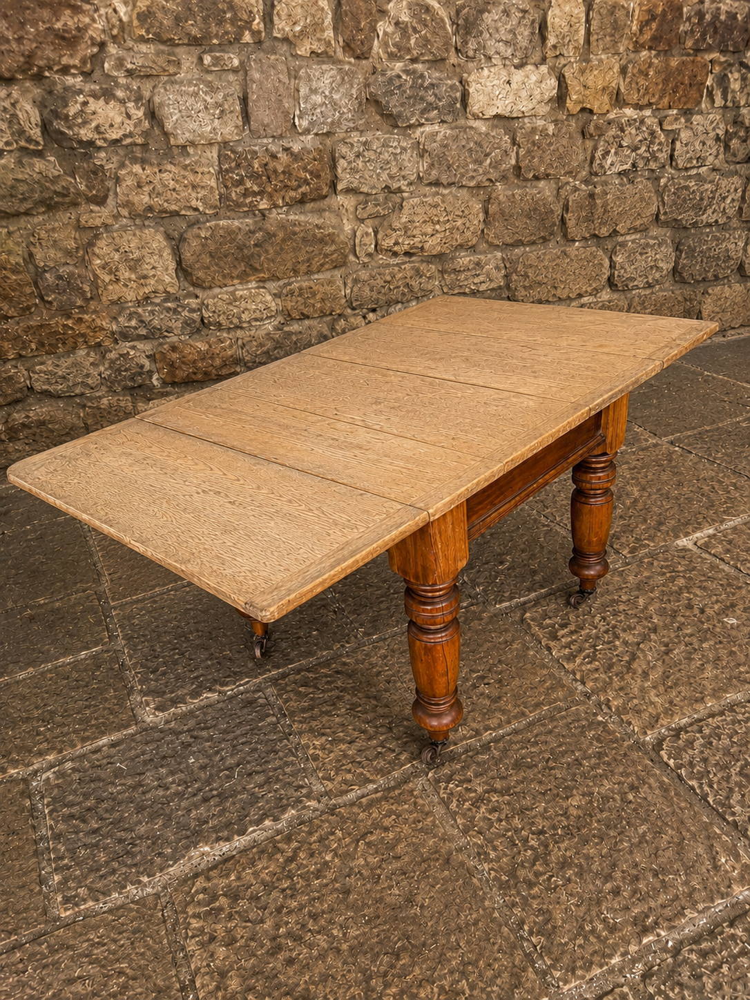 Victorian Oak Extending Farmhouse Dining Table