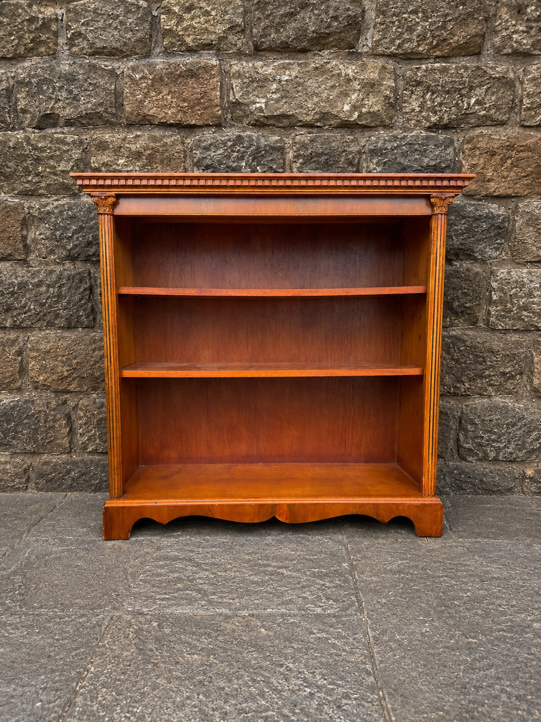Vintage Georgian Style Mahogany Open Bookcase