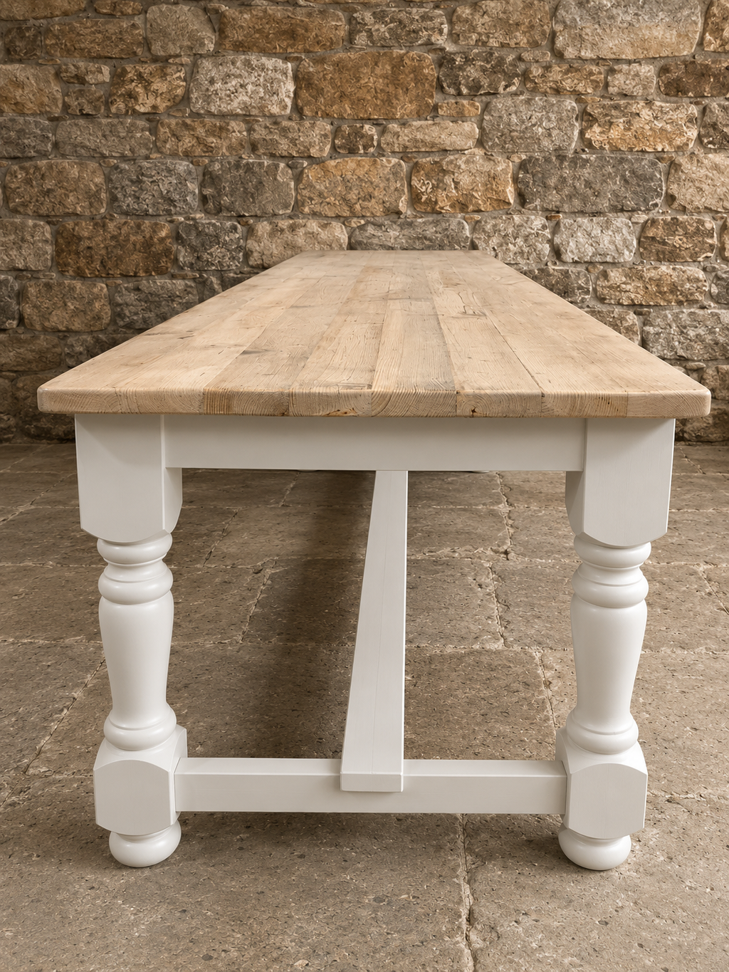 Handmade Bespoke Farmhouse Dining Table | Reclaimed Pine Top | Custom Sizes 4ft–13ft