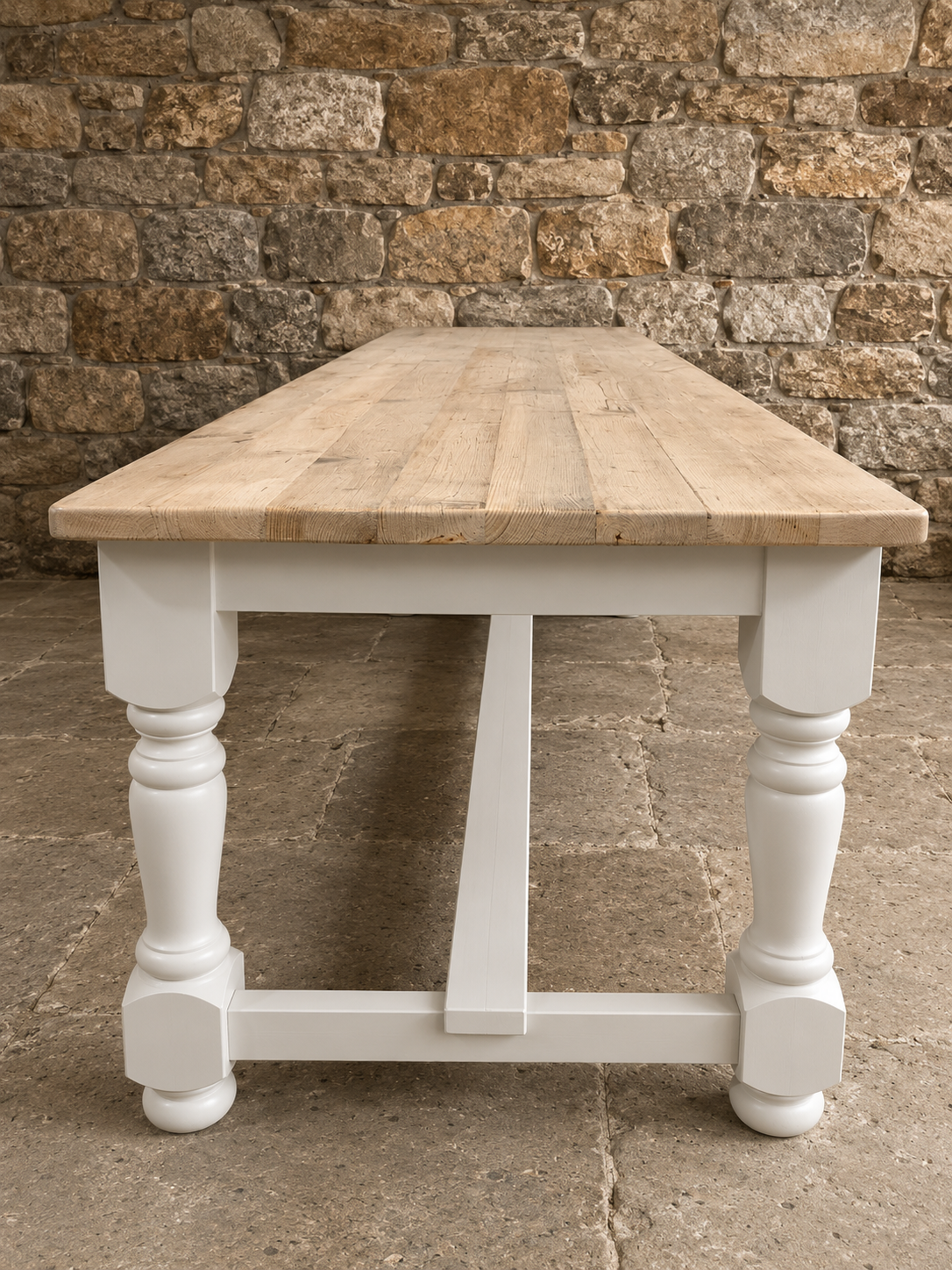 Handmade Bespoke Farmhouse Dining Table | Reclaimed Pine Top | Custom Sizes 4ft–13ft