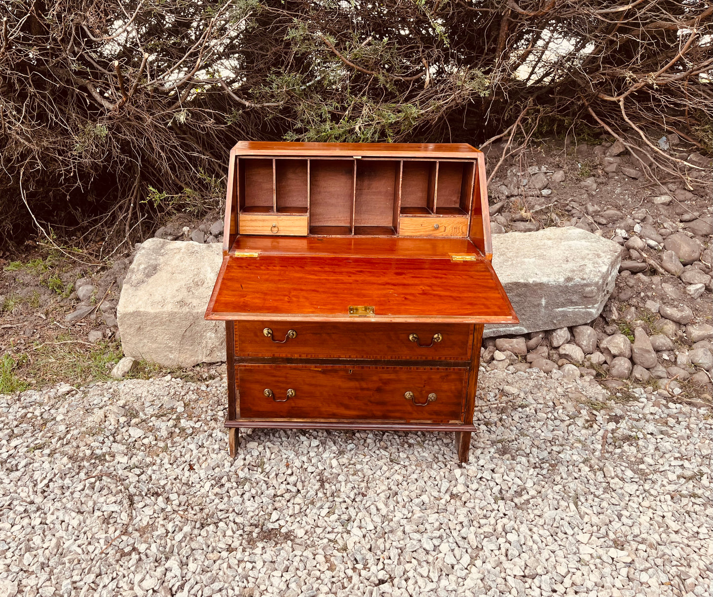 Vintage Mahogany Writing Bureau Desk with Fall Front