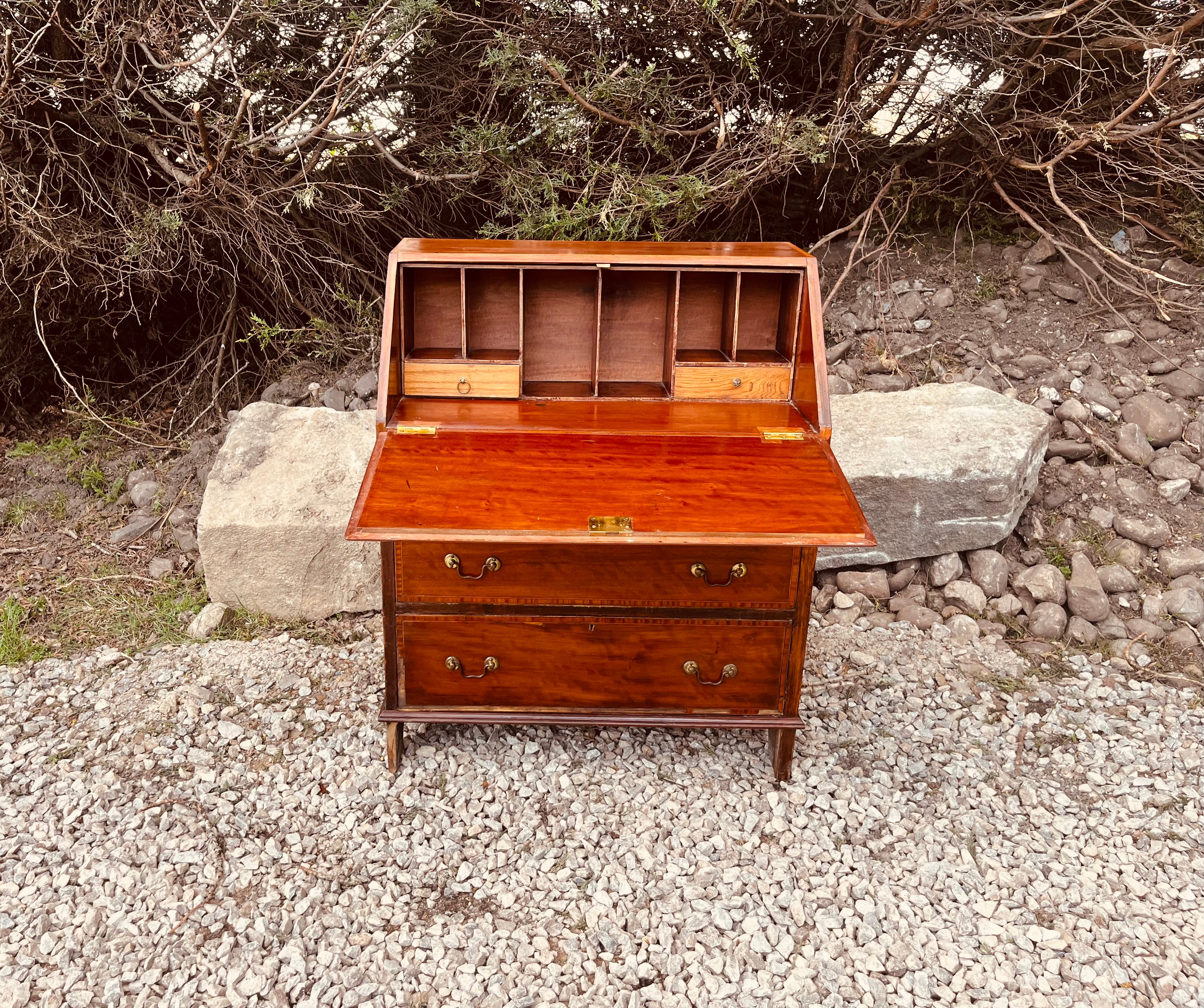 Vintage Mahogany Writing Bureau Desk with Fall Front