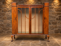 Antique Art Deco Figured Walnut Glazed Display Cabinet – c.1930
