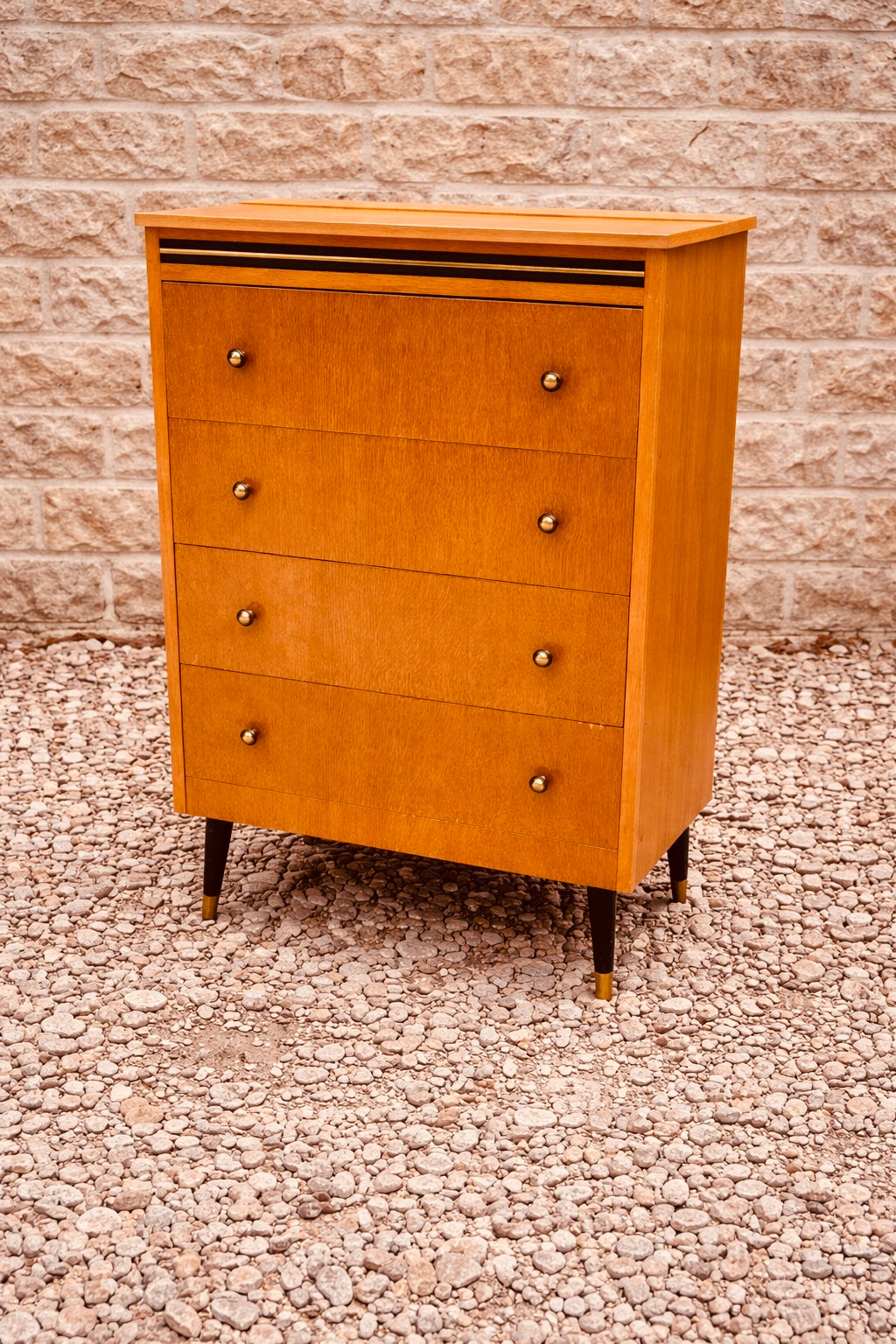 Mid Century Teak Chest of Drawers – 1960s Scandinavian Style Tallboy