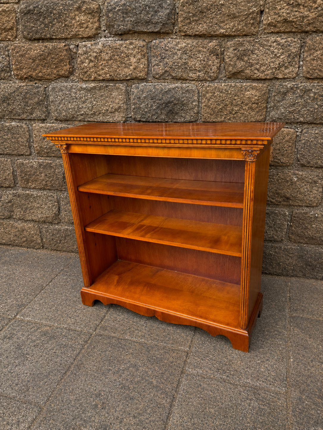 Vintage Georgian Style Mahogany Open Bookcase