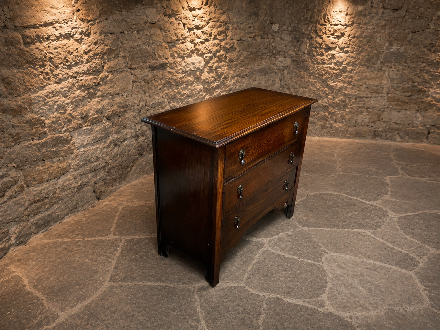 Victorian Tiger Oak Chest of Drawers | Antique Solid Oak 3 Drawer Chest | English Circa 1890–1910