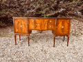 Antique Edwardian Mahogany Bow Front Sideboard – Sheraton Revival Flame Mahogany Server Cabinet
