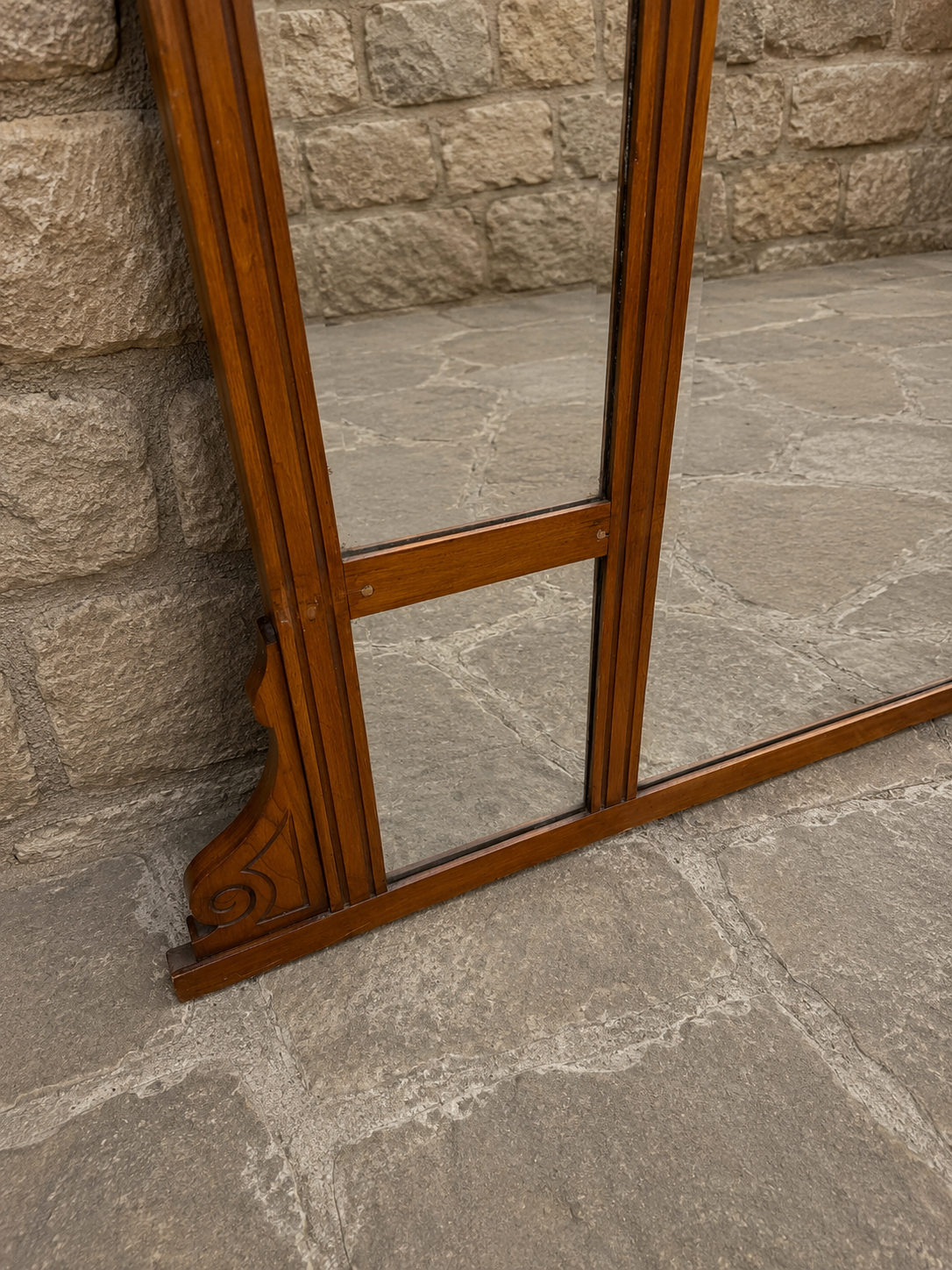 Antique Edwardian Oak Overmantel Mirror c.1895–1915