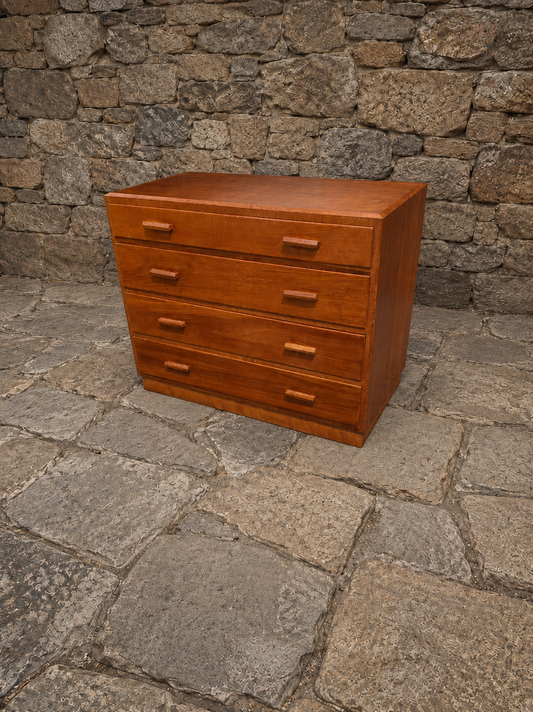 Mid Century Chest of Drawers | Vintage 1960s Four Drawer Bedroom Chest
