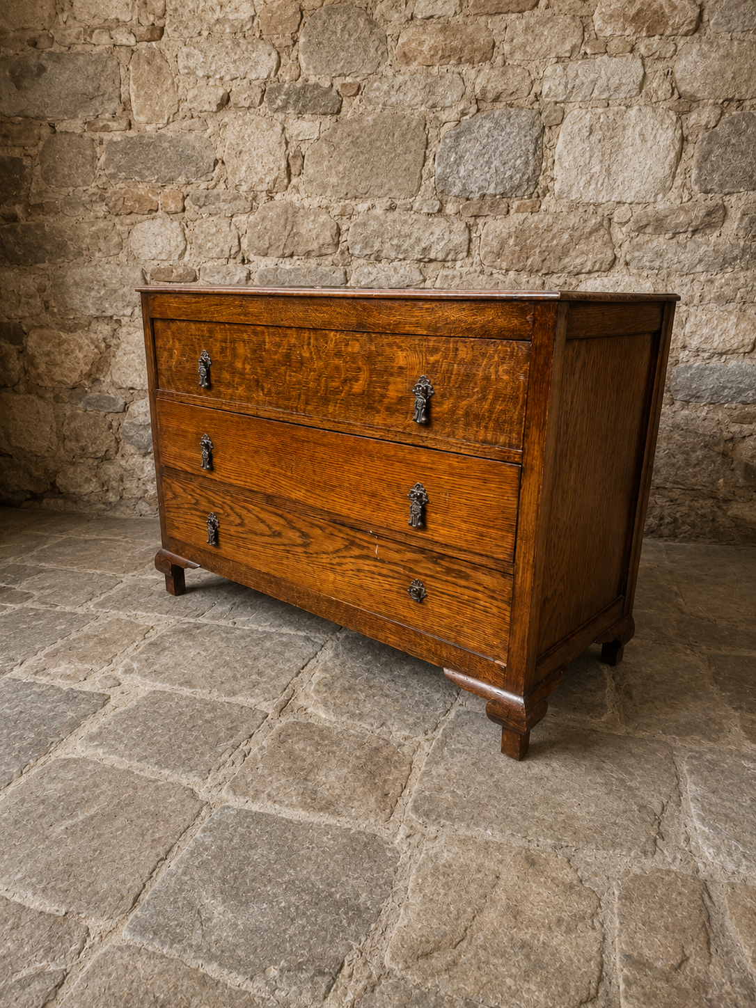 Antique Edwardian Oak Chest of Drawers c.1900–1925